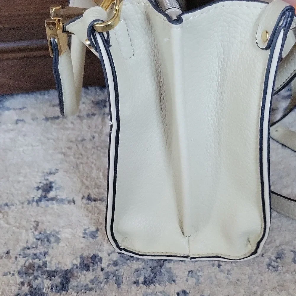 Steve Madden Ivory Satchel with Gold Details Corporate Chic Academia